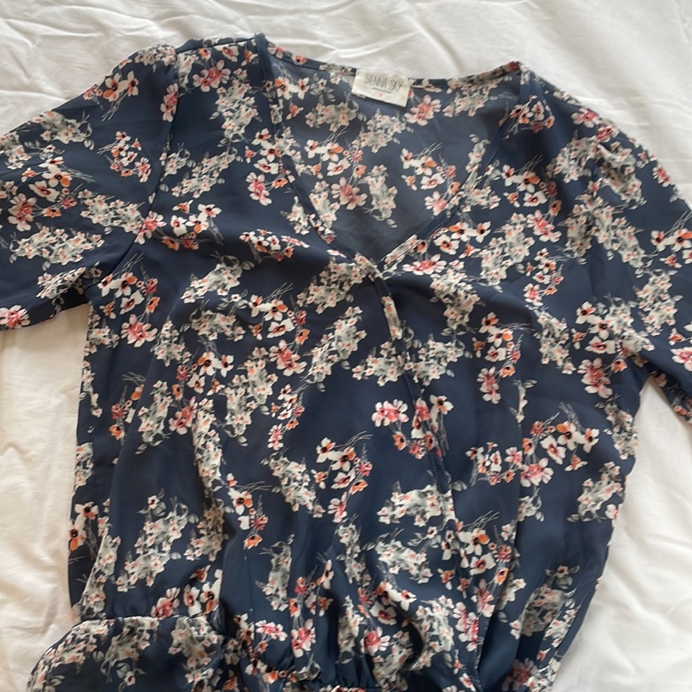 Blue Floral Blouse